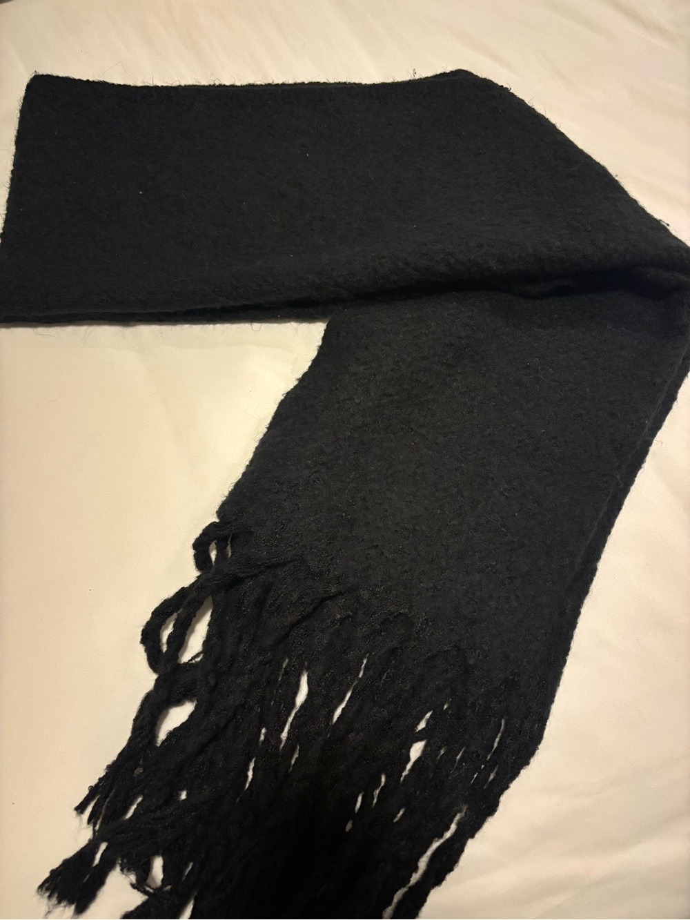 Classic Black Fringe Scarf